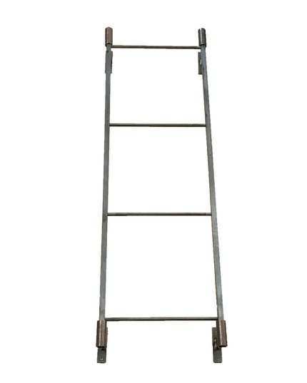 Industrial Farm Co Wall Mounted Ossit Ladder in dark metal finish with four horizontal rungs and adjustable mounting brackets