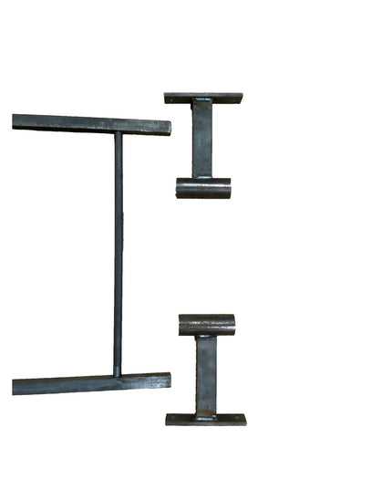 Wall Mounted Ossit Ladder by Industrial Farm Co in dark metal with horizontal rungs and mounting brackets for industrial c...