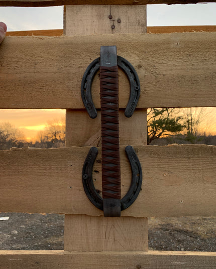 Bermuda Horseshoe Door Handle | Leather Wrap | Handmade USA