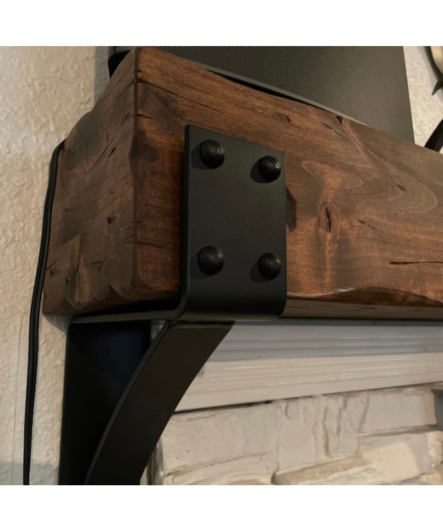 The Spafford 3" Mantel Bracket with Rivets – Heavy Duty Steel, Handmade USA
