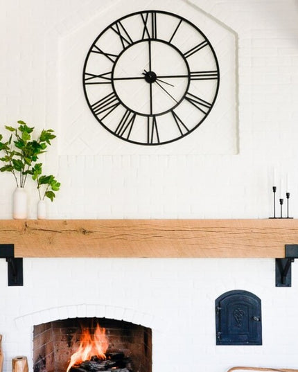 The Buffalo 4" Mantel Bracket – Square Support Bar with Metal Straps, Heavy Duty Steel, Handmade USA