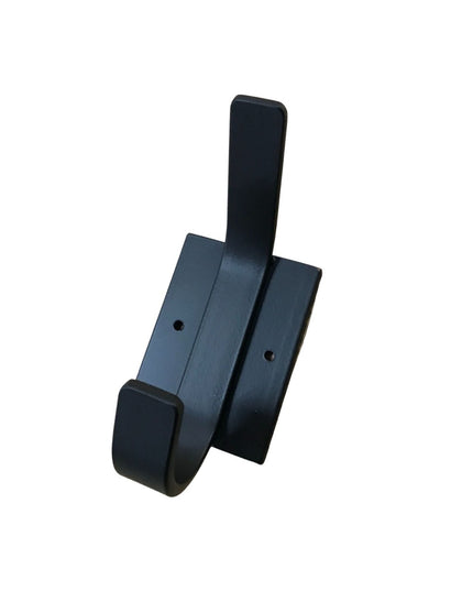 Industrial Farm Co Elizabeth Wall Hook in matte black metal finish with modern geometric design and mounting screws visible