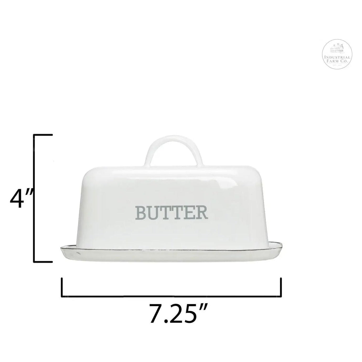 Industrial Enamel Butter Dish