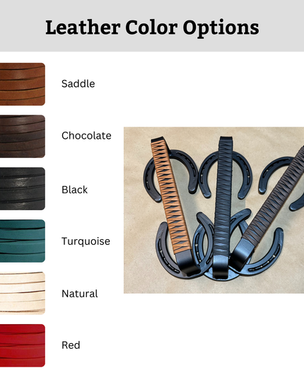 Bermuda Horseshoe Door Handle | Leather Wrap | Handmade USA