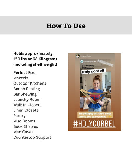 Heavy duty steel shelf bracket with curved support bar in natural finish, holding wooden shelf - The Albany 4" Industrial ...