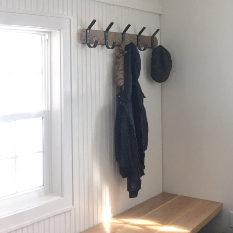 Double Hooks mounted on in mudroom