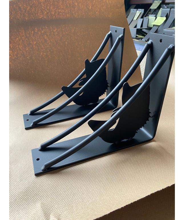 Heavy-Duty Large Mouth Bass Metal Shelf Bracket