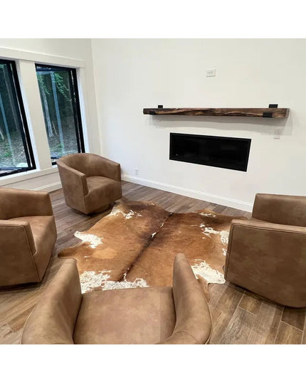 Industrial Farm Co black metal Glimmerglass J Shelf brackets supporting rustic wood mantel above modern fireplace in livin...