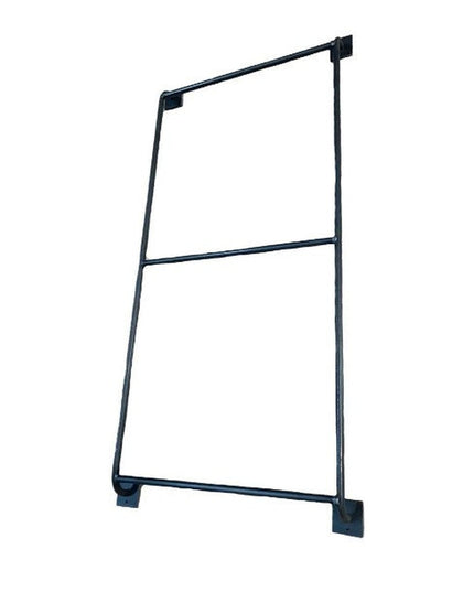 Black metal wall-mounted ladder with minimalist industrial design by Industrial Farm Co, featuring clean lines and mountin...