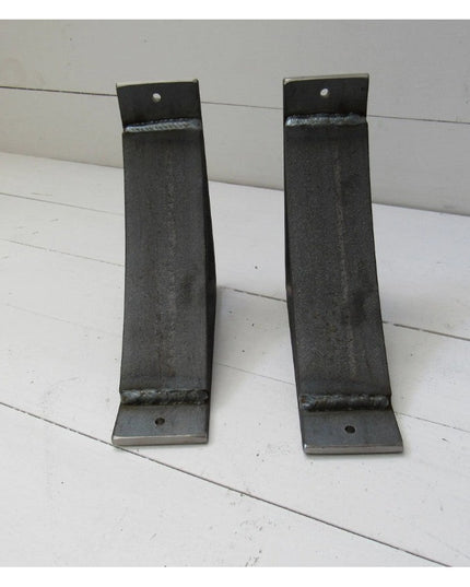 Industrial Farm Co Hattie Style metal shelf bracket supports in dark steel finish with welded construction and mounting ho...