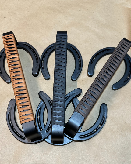 Bermuda Horseshoe Door Handle | Leather Wrap | Handmade USA