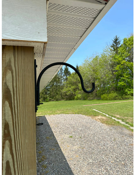 The Gregory Shepherd Hook Hook Black Powder Coat Backplate Wall Mount Length 3" x 6" | Industrial Farm Co