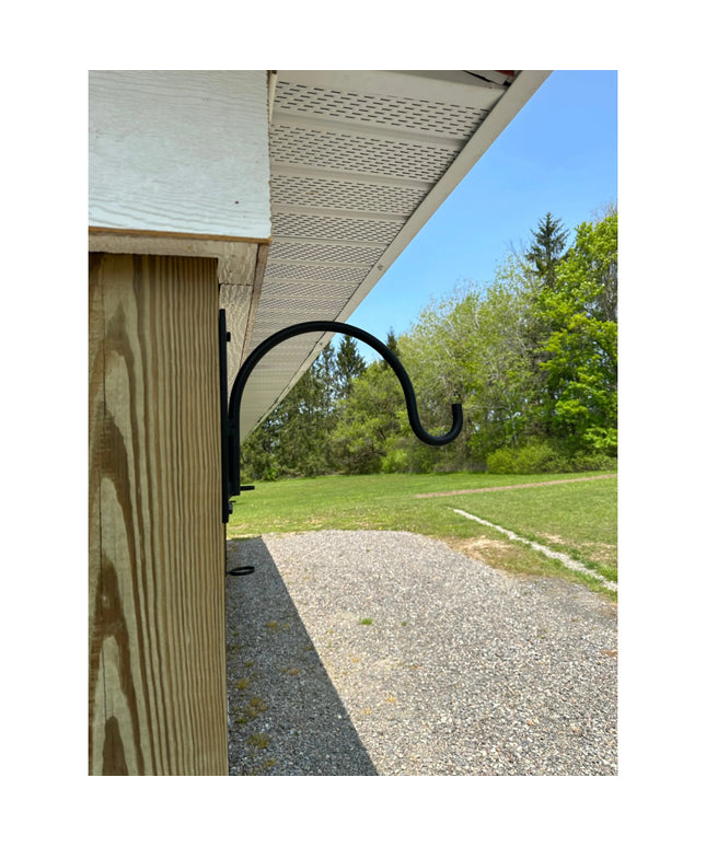 The Gregory Shepherd Hook Hook Black Powder Coat Backplate Wall Mount Length 3" x 6" | Industrial Farm Co
