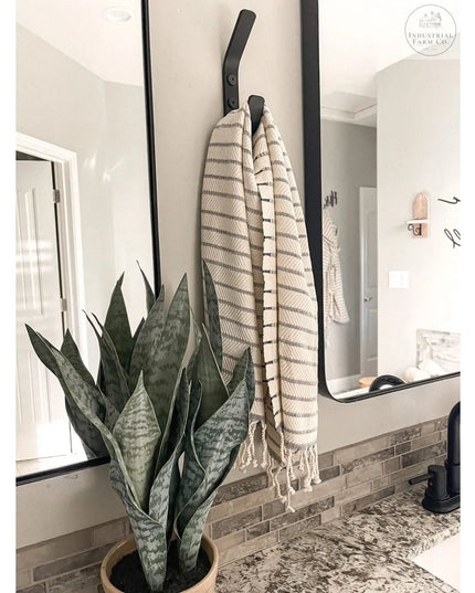 The Henrietta Double Hooks (Set of 2) Hook .5" Wide Finish Black Powder Coat | Industrial Farm Co