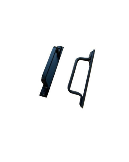 Black metal Louie Door Handle set by Industrial Farm Co showing modern industrial style door pull and handle components