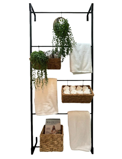 The Veronica Modern Blanket Ladder  3 Feet - 16" Wide Finish Clear Coat | Industrial Farm Co