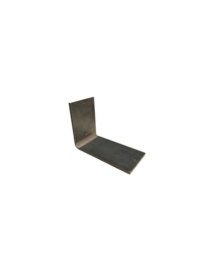Heavy duty steel L-shaped shelf bracket in dark bronze finish with pre-drilled mounting holes from Industrial Farm Co
