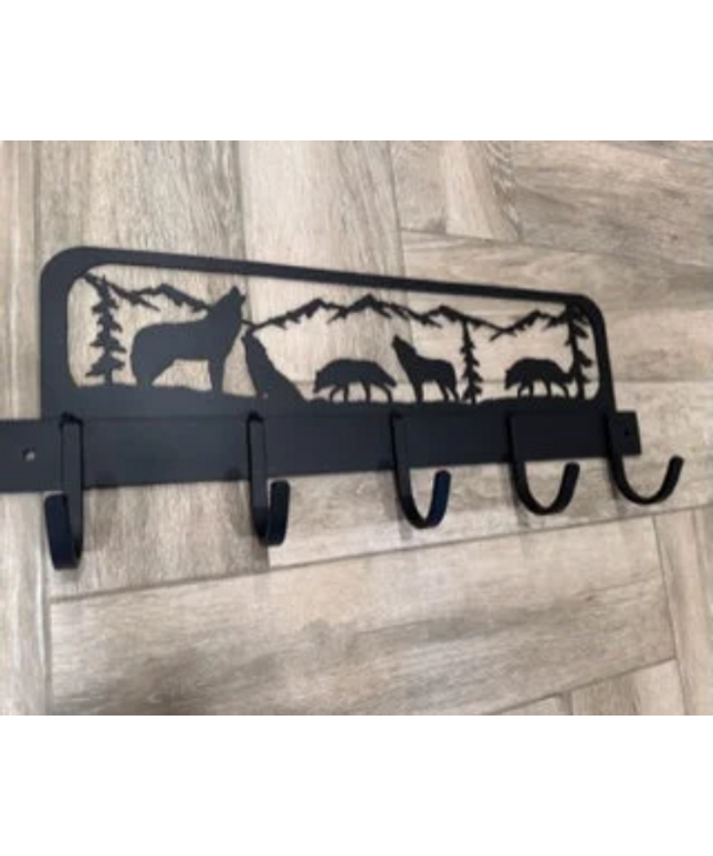 Handmade Wolf Design Coat Rack