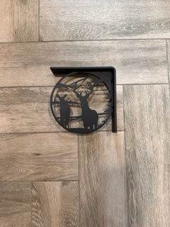 Handcrafted Metal Deer Landscape L-Bracket