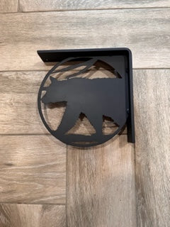 Handcrafted Metal Bear Cutout L-Bracket 2" Wide