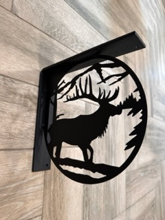 Handcrafted Metal Elk Profile L-Bracket
