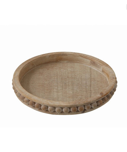 Decorative Beaded Wood Accent Tray     | Industrial Farm Co