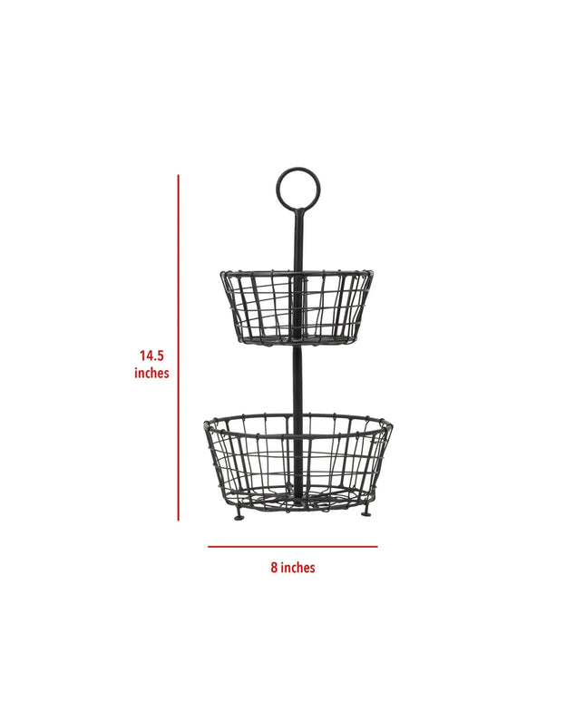 Black Tiered Metal Basket     | Industrial Farm Co