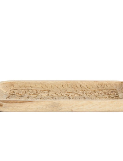 Floral Carved Mango Tray     | Industrial Farm Co