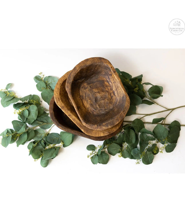 Hand Carved Wood Bowl Decorative Tray Natural   | Stash Style