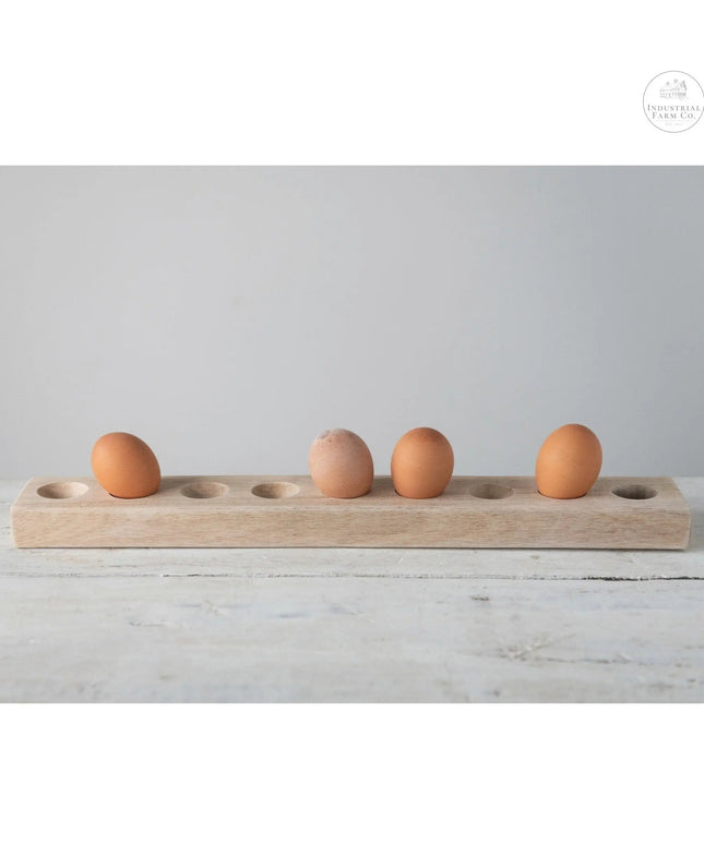 Unique Mango Wood Egg Holder  Default Title   | Industrial Farm Co