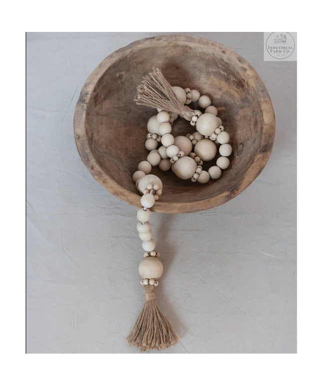 Nina Decorative Wood Bead Garland  Default Title   | Industrial Farm Co