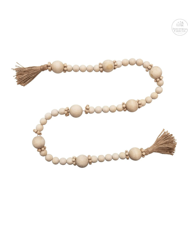 Nina Decorative Wood Bead Garland     | Industrial Farm Co