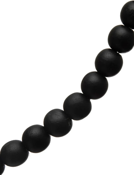 Distressed Black Paulownia Bead Garland     | Industrial Farm Co