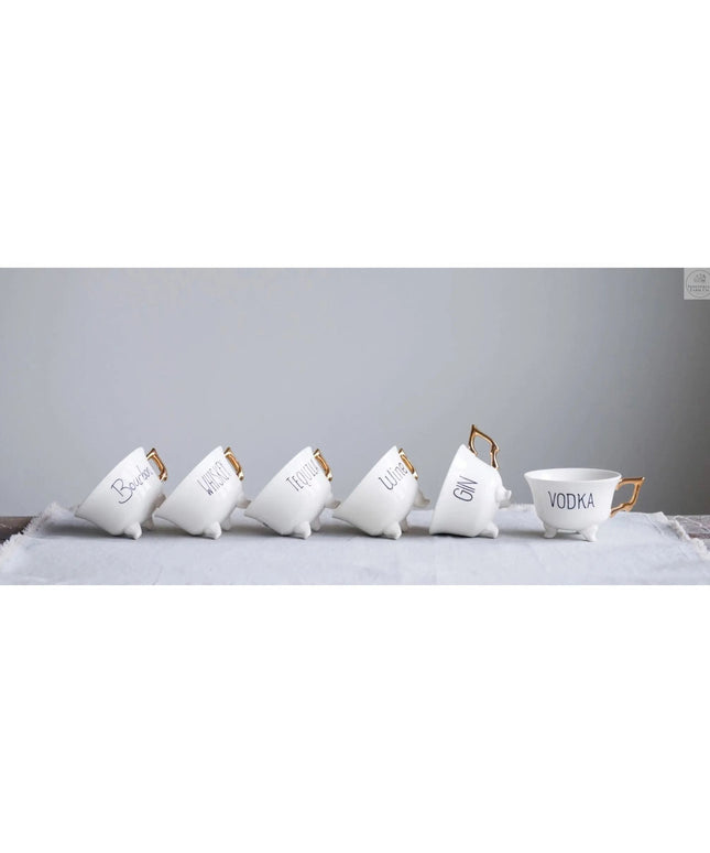 Pick Your Poison Stoneware Footed Teacup Set  Default Title   | Industrial Farm Co