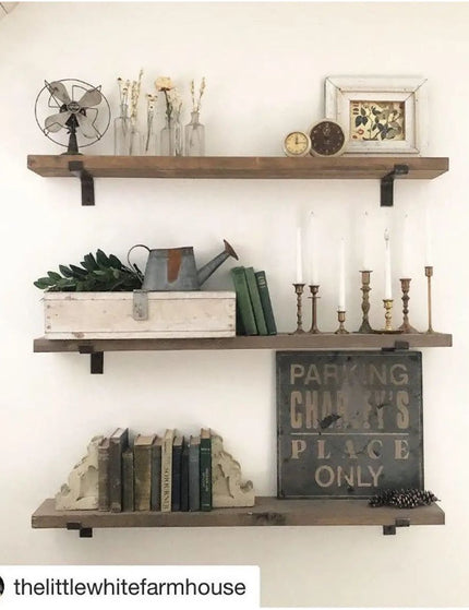 The Abbey Z Style Shelf Brackets Shelf Support 4"  Depth Finish Gold Powder Coat | Industrial Farm Co