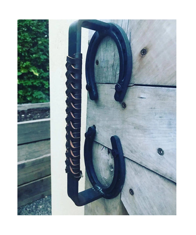 The Bermuda Handle Door Handle/ Pull Raw - Uncoated Metal Leather Wrapping No Leather Wrap | Industrial Farm Co
