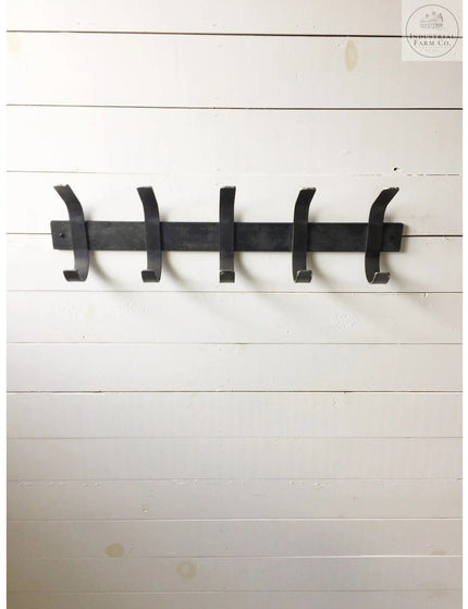 The Christopher Double Hook Coat Rack Coat Rack 20" Wall Mount Length Finish Silver Powder Coat | Industrial Farm Co