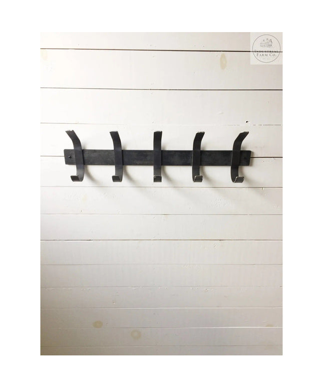 The Christopher Double Hook Coat Rack Coat Rack 20" Wall Mount Length Finish Silver Powder Coat | Industrial Farm Co