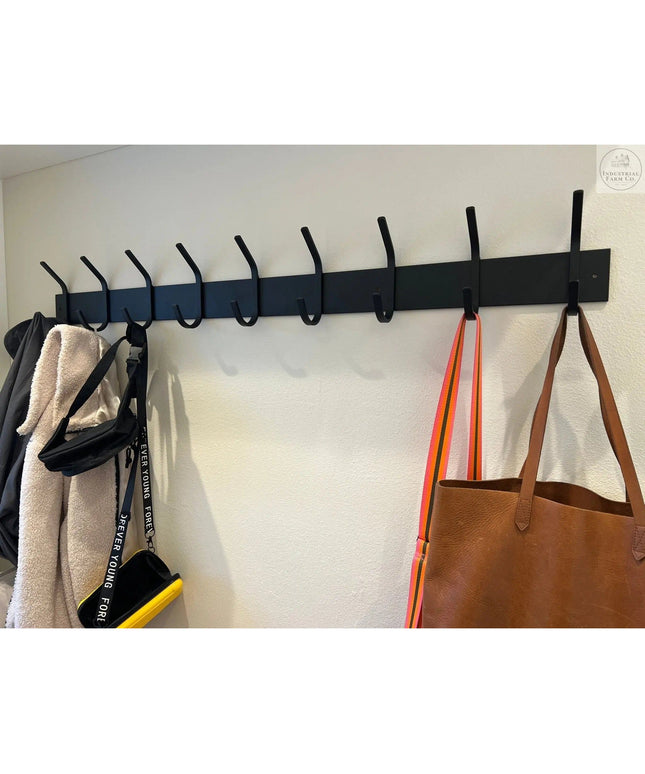 The Cooperstown Double Hook Coat Rack Coat Rack 10" Wall Mount Length Finish Copper Powder Coat | Industrial Farm Co