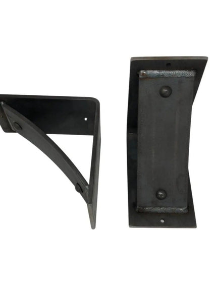 The Cortland Pantry Shelf Support Brackets/Corbels 5" Depth x 5" Wall Mount Length Finish Silver Powder Coat | Industrial Farm Co