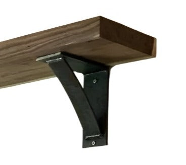 The Dibbles Floating Shelf Bracket Brackets/Corbels 5" Depth x 5" Wall Mount Length Finish Black Powder Coat | Industrial Farm Co