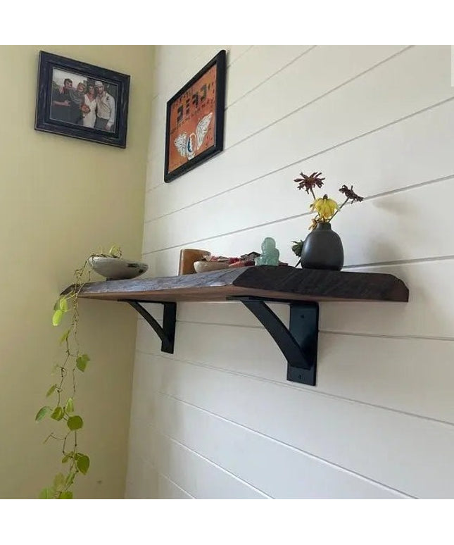 The Dibbles Floating Shelf Bracket Brackets/Corbels 5" Depth x 7" Wall Mount Length Finish Silver Powder Coat | Industrial Farm Co