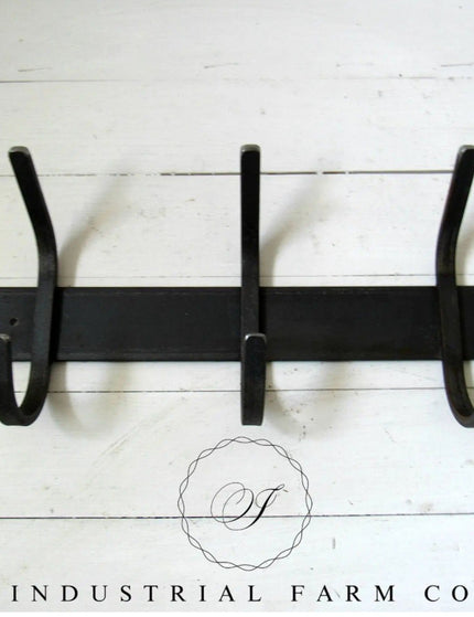 The Eastman Coat & Hook Rack Coat Rack 14"  Wall Mount Length Finish Black Powder Coat | Industrial Farm Co