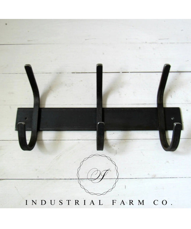 The Eastman Coat & Hook Rack Coat Rack 14"  Wall Mount Length Finish Black Powder Coat | Industrial Farm Co