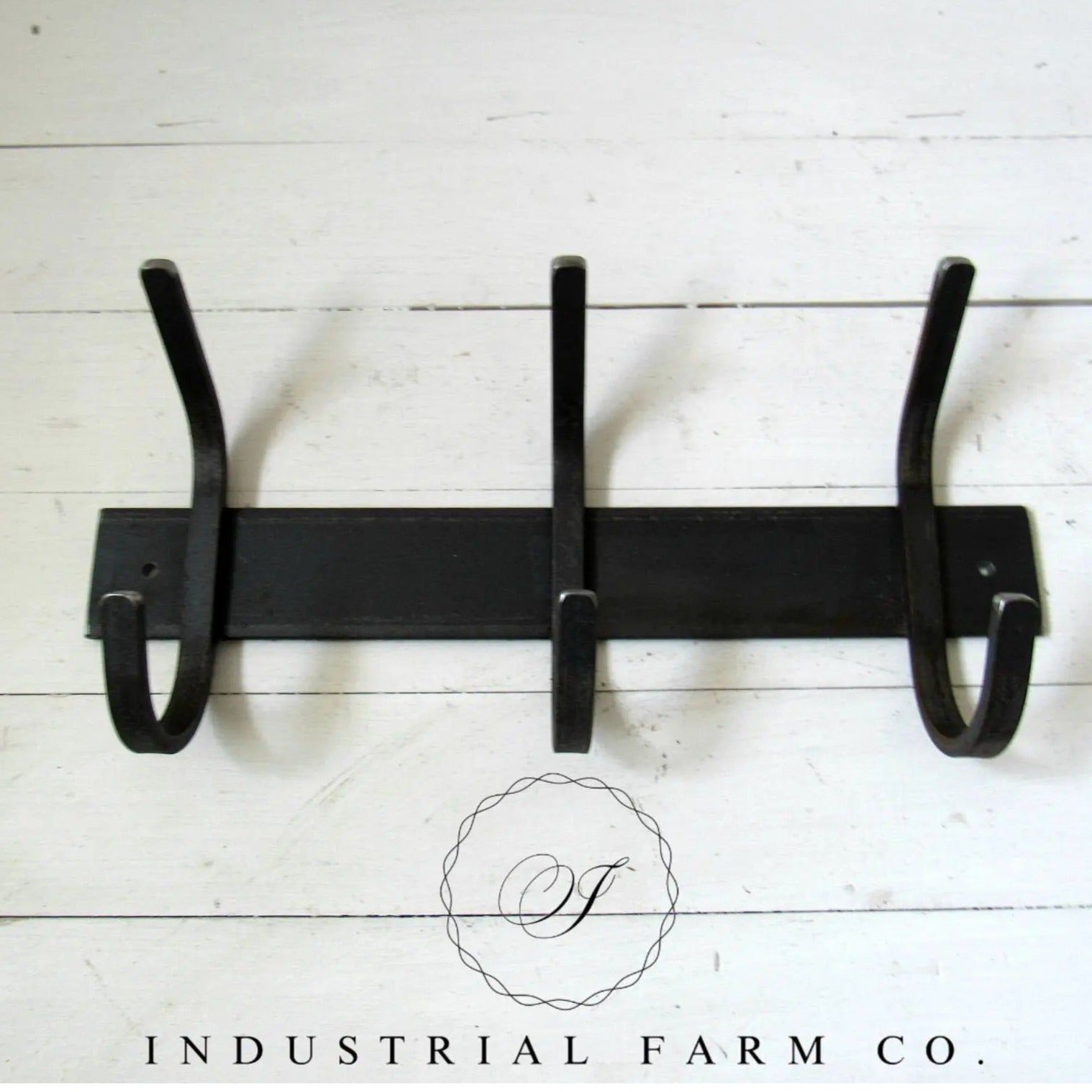 The Eastman Coat & Hook Rack Coat Rack 14"  Wall Mount Length Finish Black Powder Coat | Industrial Farm Co