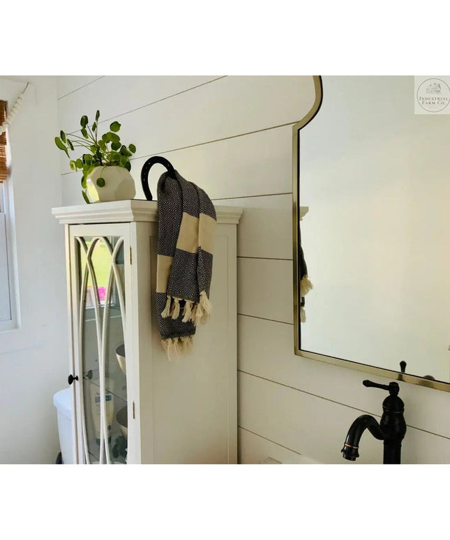 The Ginger Horseshoe Hook Towel Bar Gold Powder Coat   | Industrial Farm Co