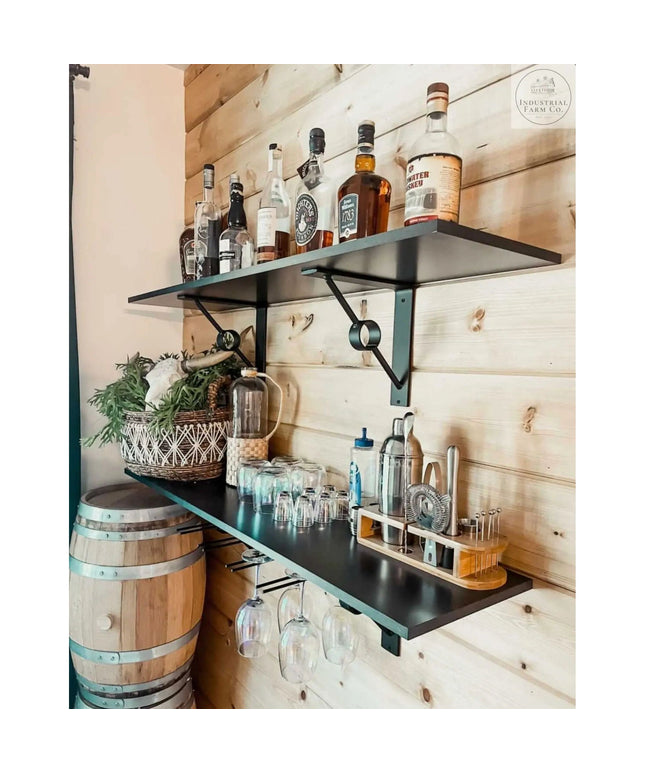 The Glen Cove Modern Shelf Support Shelf Support 6" Depth x 6" Wall Mount Length Finish Raw - Uncoated Metal | Industrial Farm Co