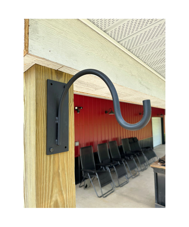 The Gregory Shepherd Hook Hook Silver Powder Coat Backplate Wall Mount Length 3" x 9" | Industrial Farm Co
