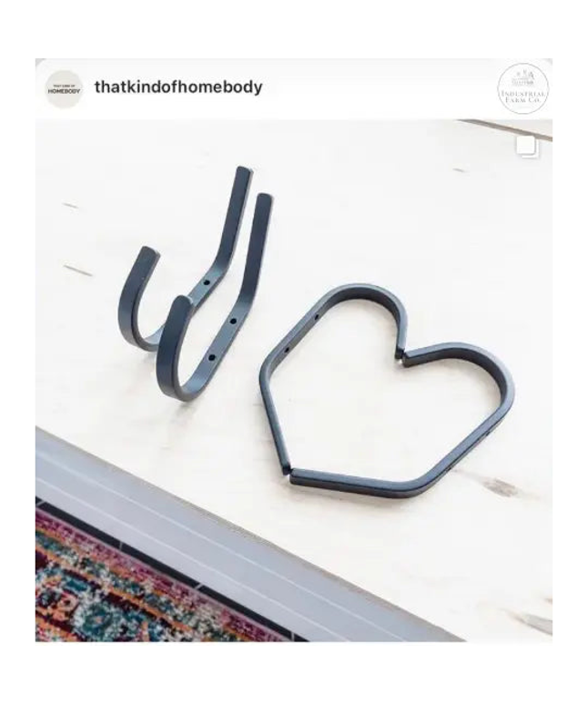 The Henrietta Double Hooks (Set of 2) Hook 1" Wide Finish Black Powder Coat | Industrial Farm Co