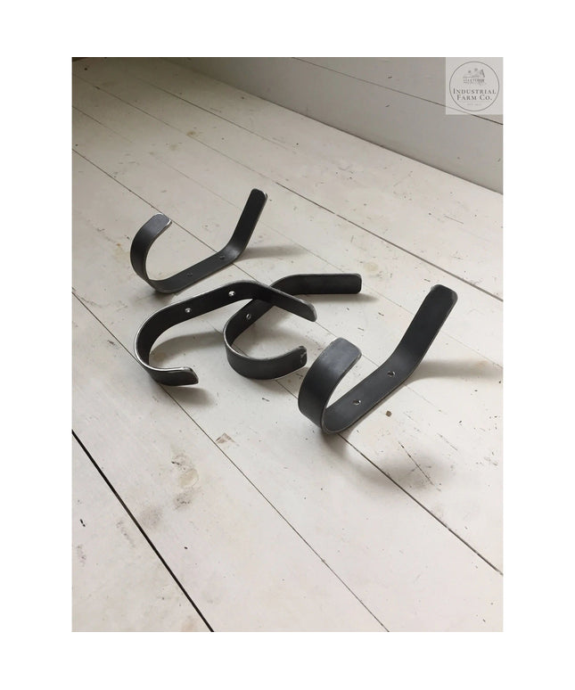The Henrietta Double Hooks (Set of 2) Hook 1" Wide Finish Silver Powder Coat | Industrial Farm Co
